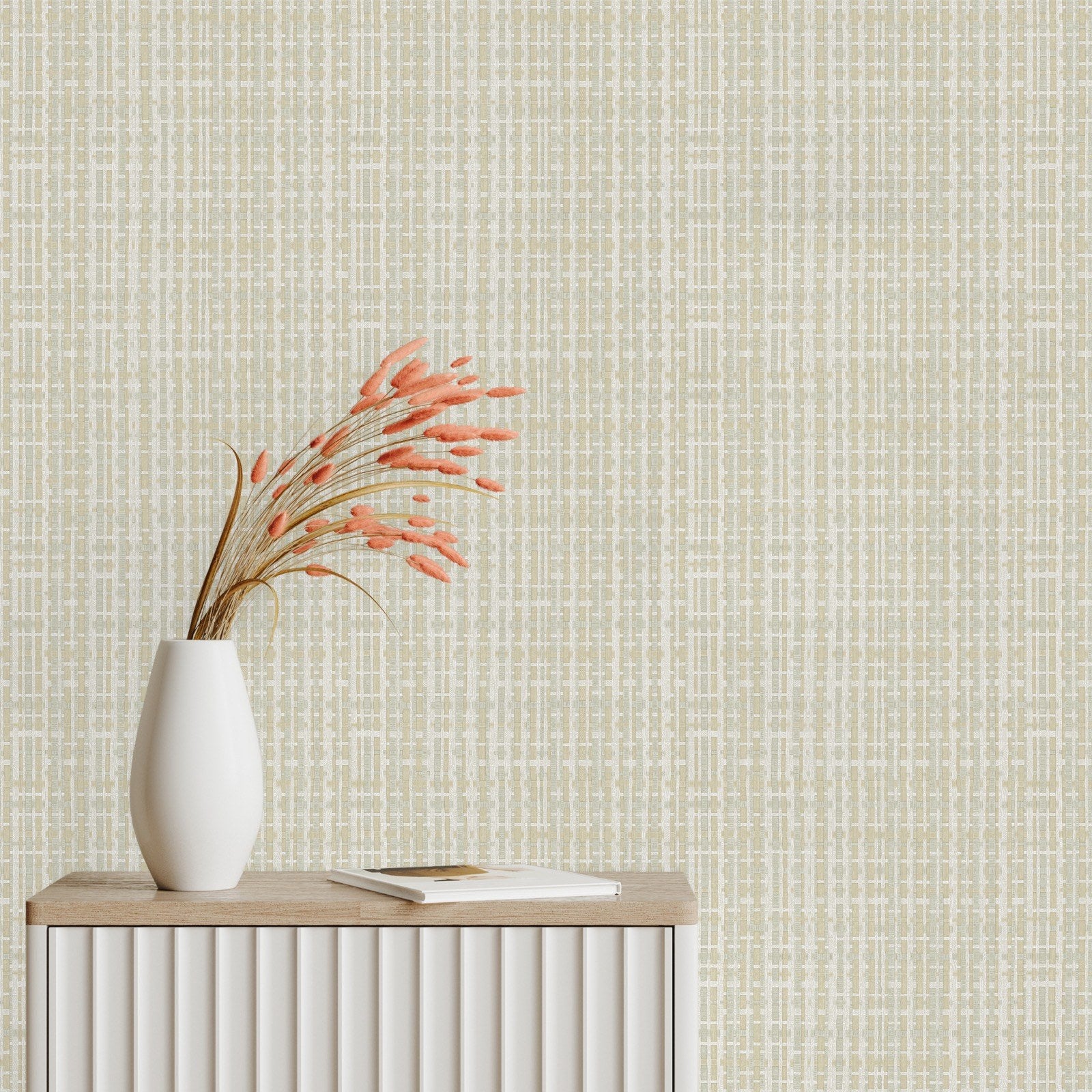 Belle Beta Chalk Fine Weave Wallpaper by La Belle Maison