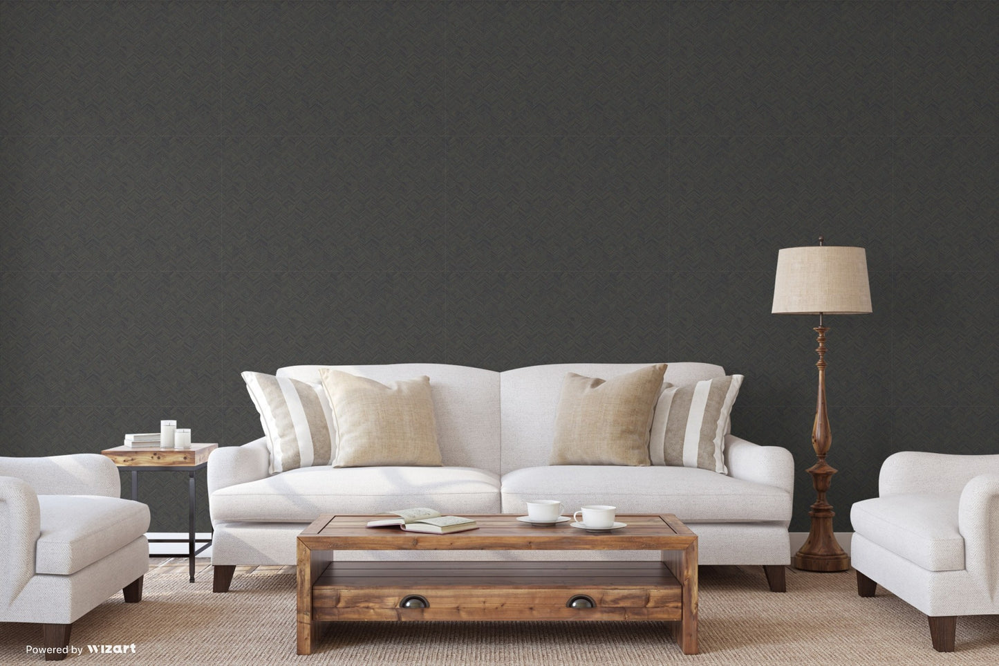 Belle Beta Mist Blue Fine Weave Wallpaper by La Belle Maison