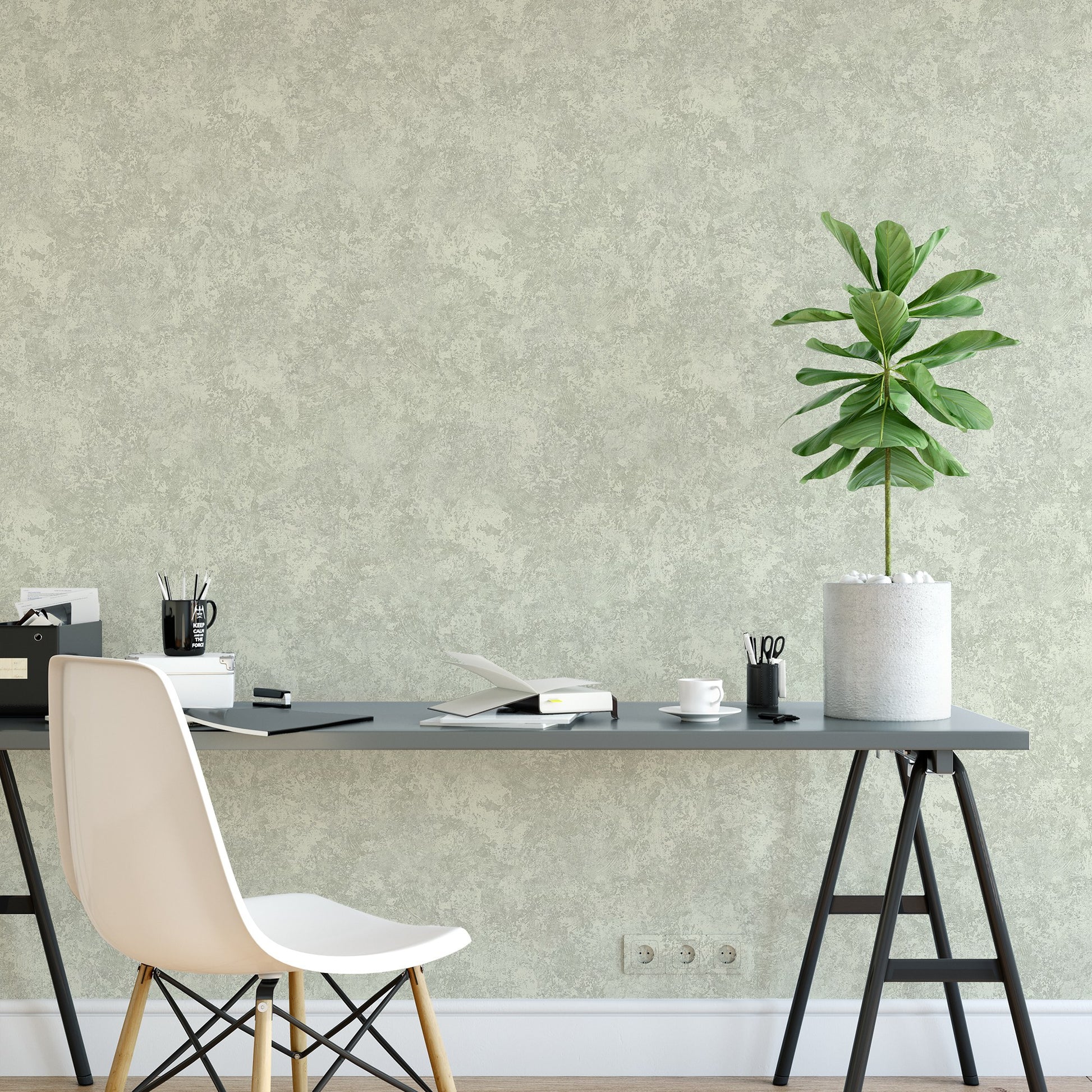 Belle Beta Indigo Plain Weave Wallpaper by La Belle Maison