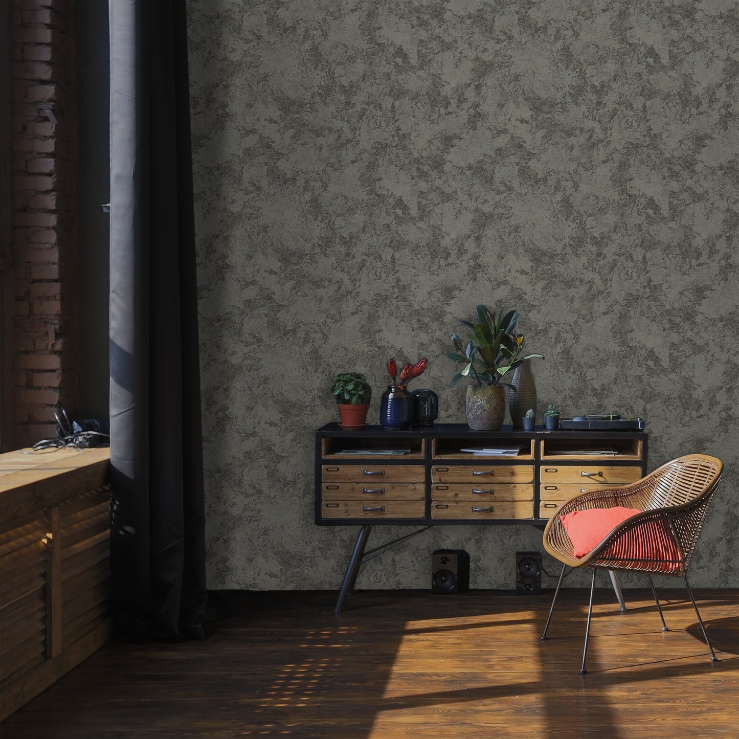 Belle Beta Silver Taupe Neutral Texture Wallpaper II by La Belle Maison