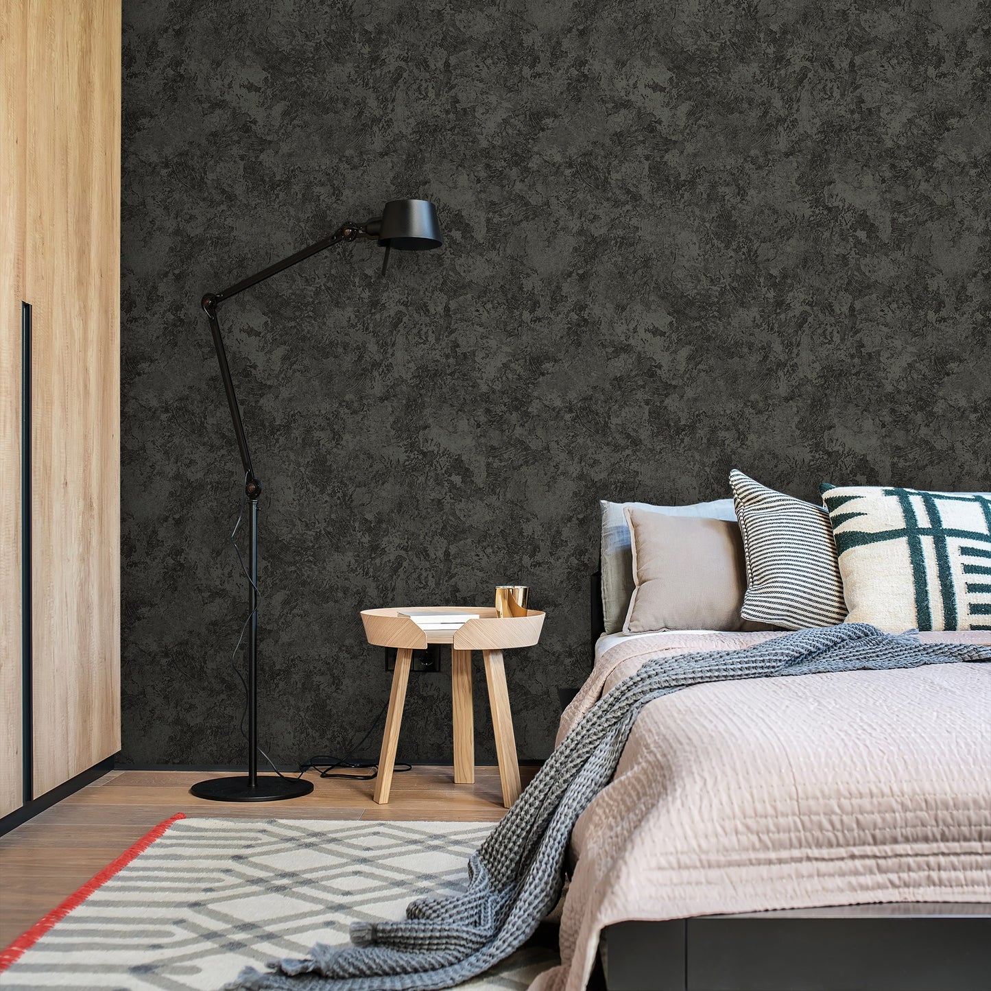 Belle Beta Graphite Calm Texture Wallpaper by La Belle Maison