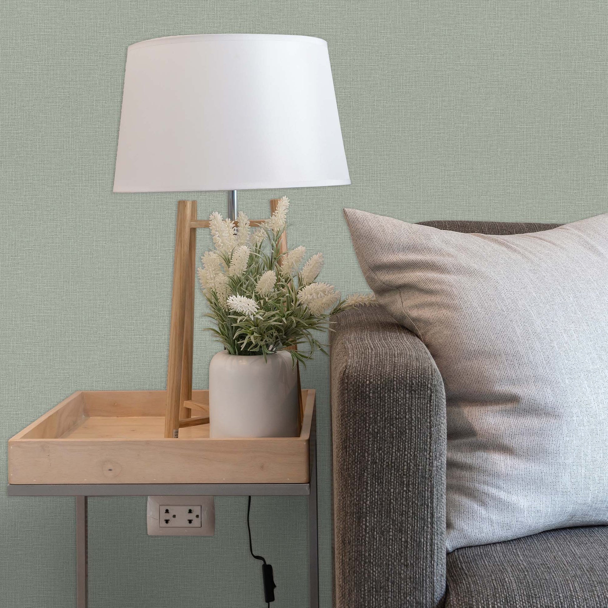 Belle Beta Denim Soft Linen Wallpaper by La Belle Maison