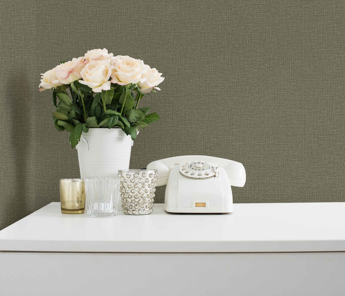 Belle Beta Warm Grey Soft Surface Wallpaper by La Belle Maison