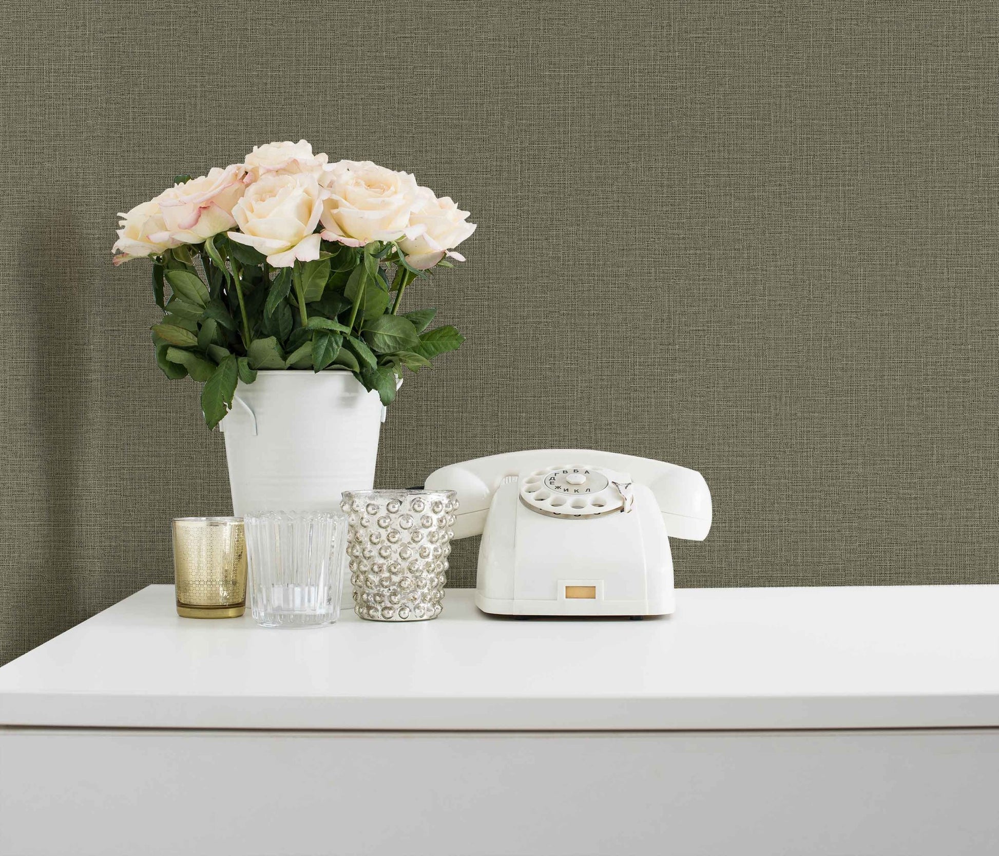 Belle Beta Warm Grey Soft Surface Wallpaper by La Belle Maison