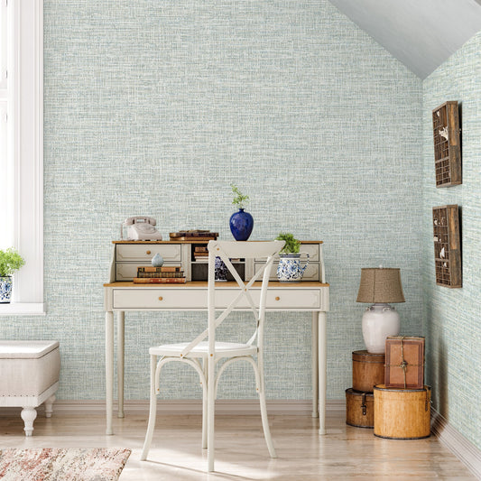 Belle Beta Silver Taupe Fine Weave Wallpaper by La Belle Maison