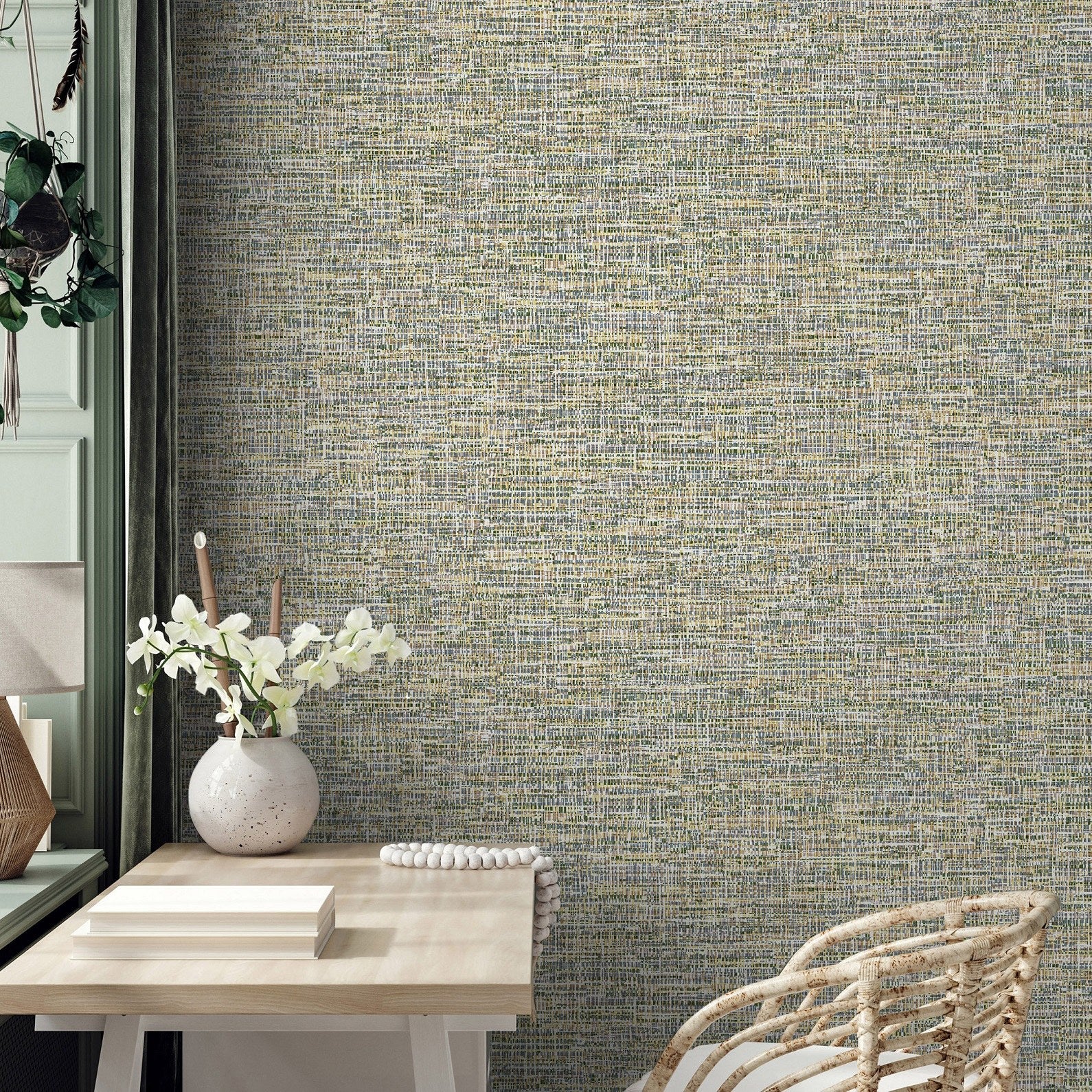 Belle Beta Warm Grey Minimal Texture Wallpaper by La Belle Maison