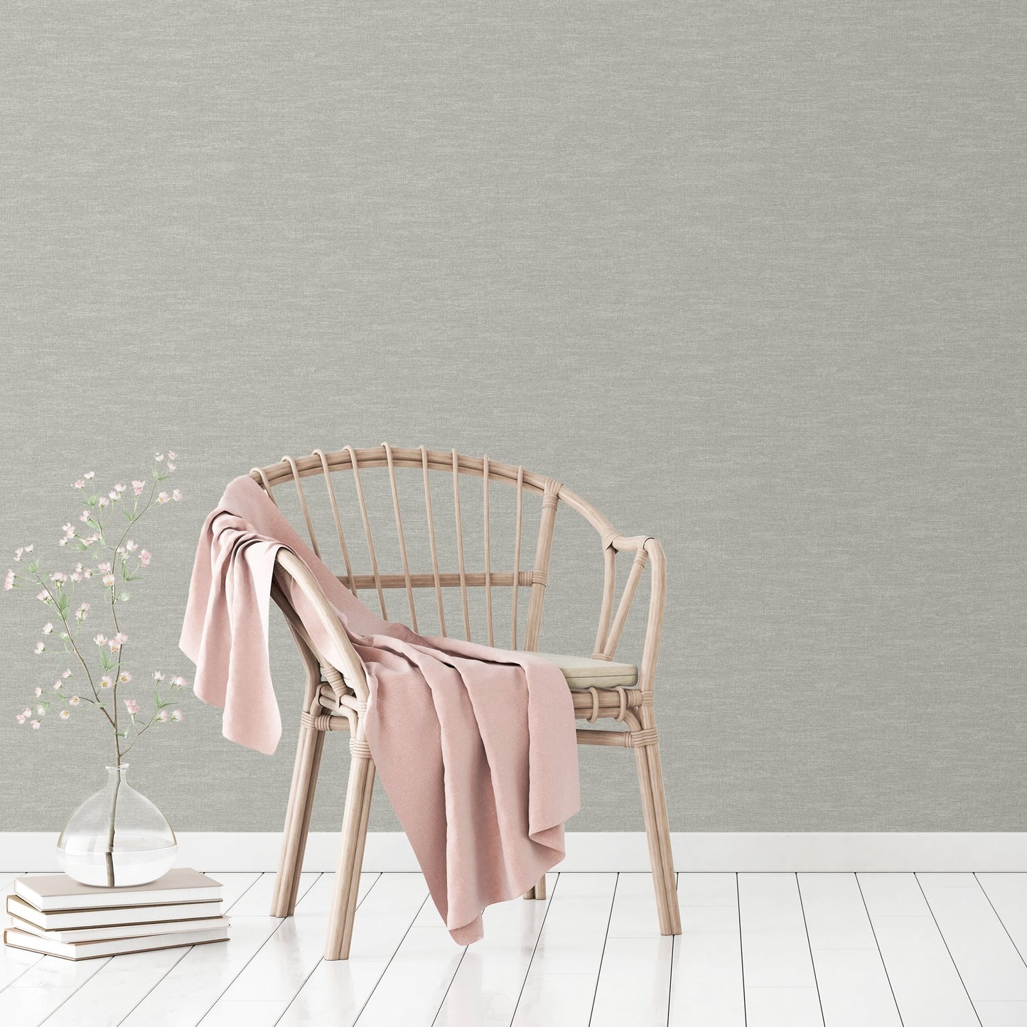 Belle Beta Silver Taupe Neutral Texture Wallpaper by La Belle Maison