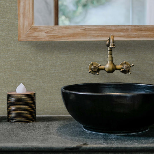Belle Beta Stone Grey Fine Weave Wallpaper by La Belle Maison