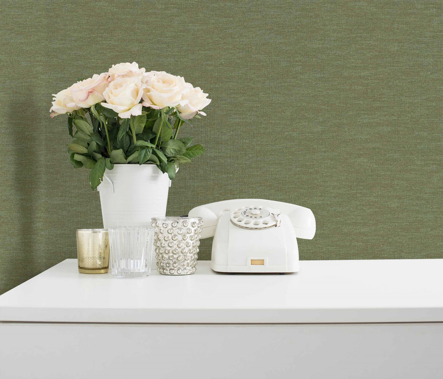 Belle Beta Silver Taupe Minimal Texture Wallpaper II by La Belle Maison