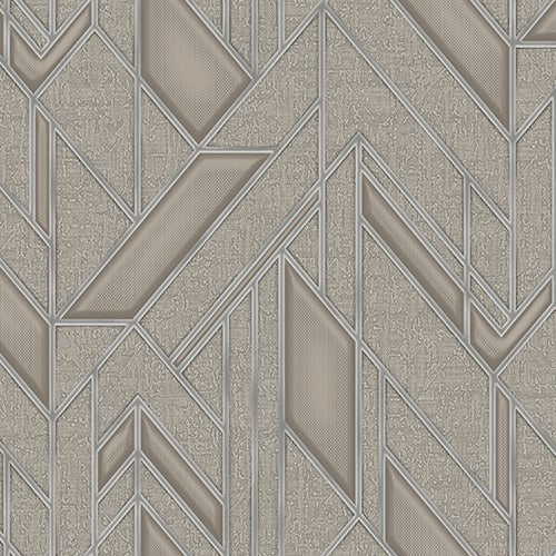 Iconique Silver Taupe Designer Texture Wallpaper by La Belle Maison