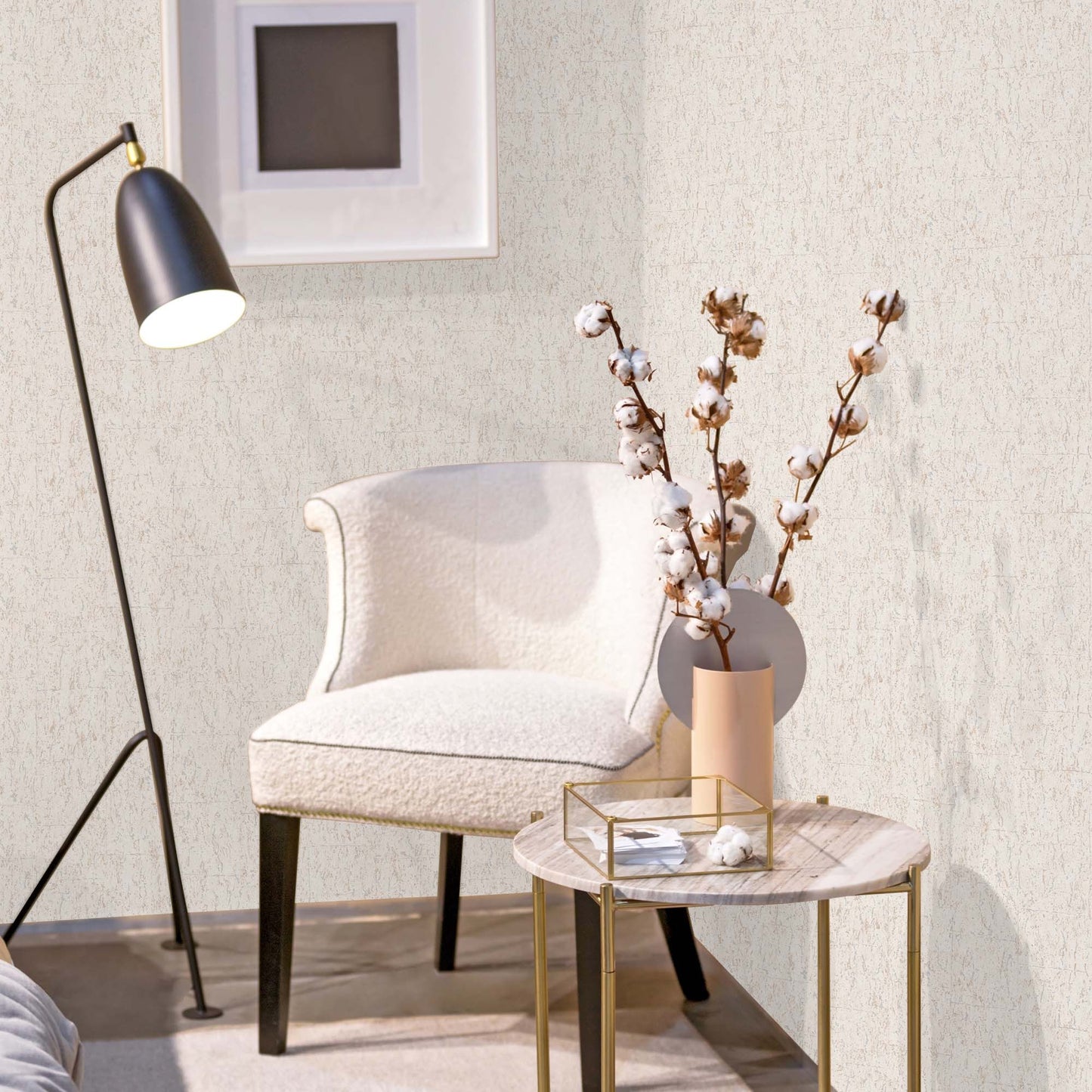Indigo Maison Warm Grey Botanical Wallpaper by La Belle Maison