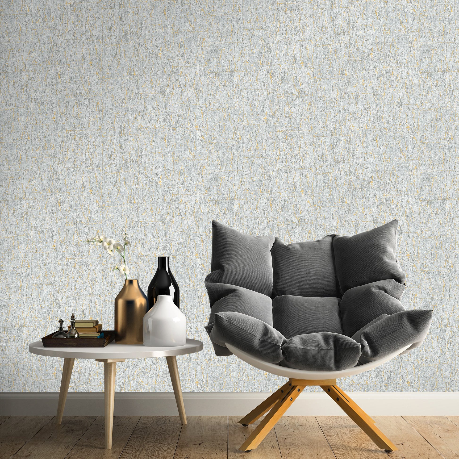 Indigo Maison Ash Artistic Floral Wallpaper by La Belle Maison
