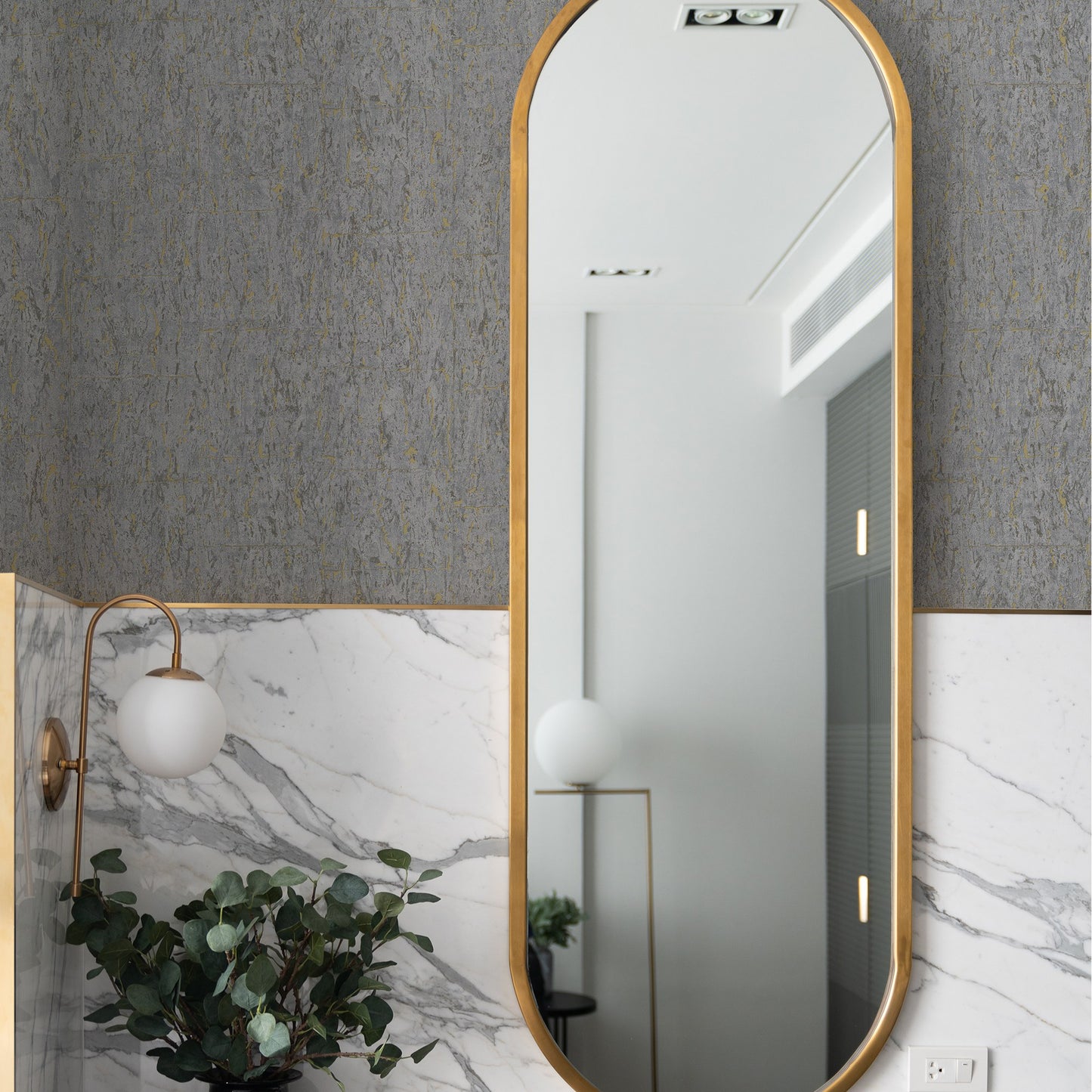 Indigo Maison Ash Fresh Botanical Wallpaper by La Belle Maison