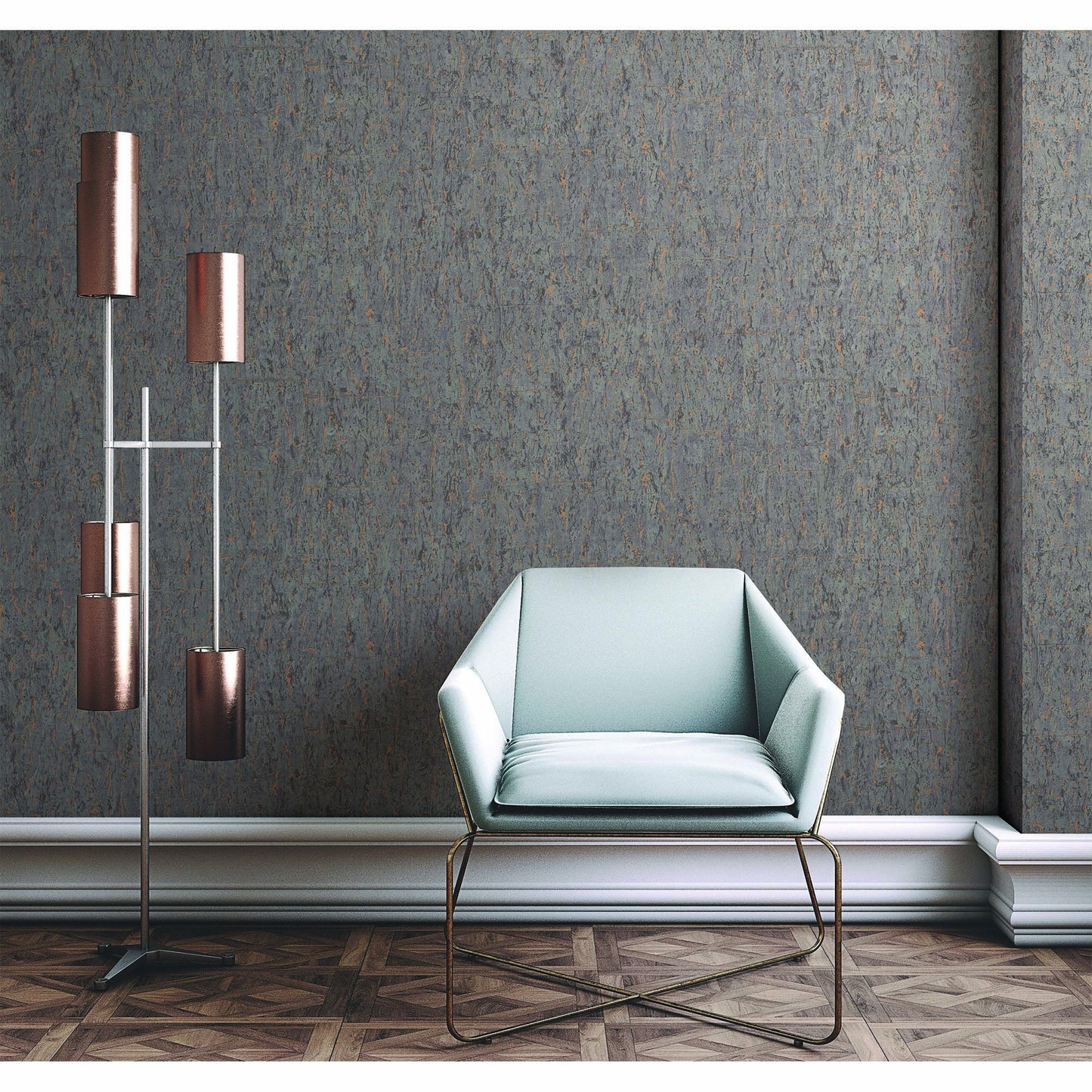 Indigo Maison Graphite Botanical Wallpaper by La Belle Maison