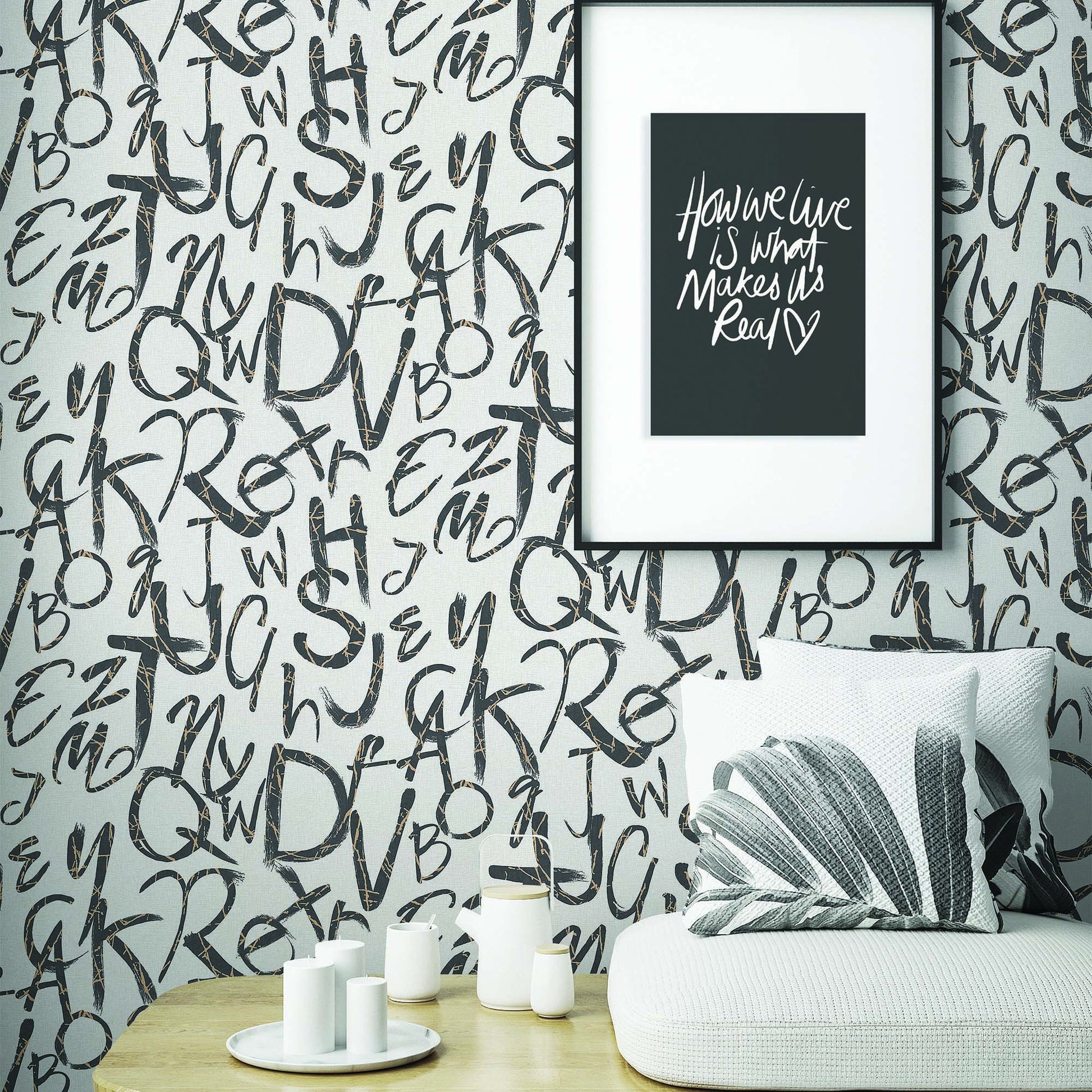 Indigo Maison Pebble Watercolour Leaf Wallpaper by La Belle Maison