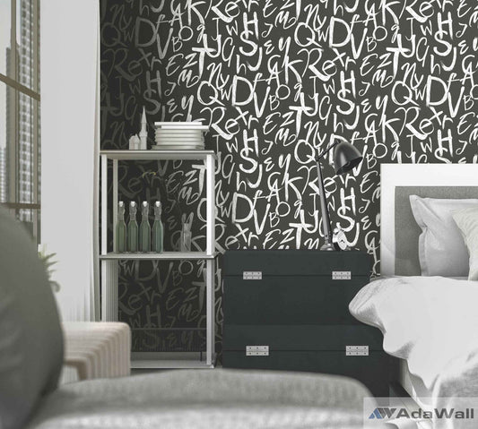 Indigo Maison Graphite Blue Leaf Wallpaper by La Belle Maison