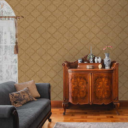 Indigo Maison Sienna Blue Leaf Wallpaper by La Belle Maison