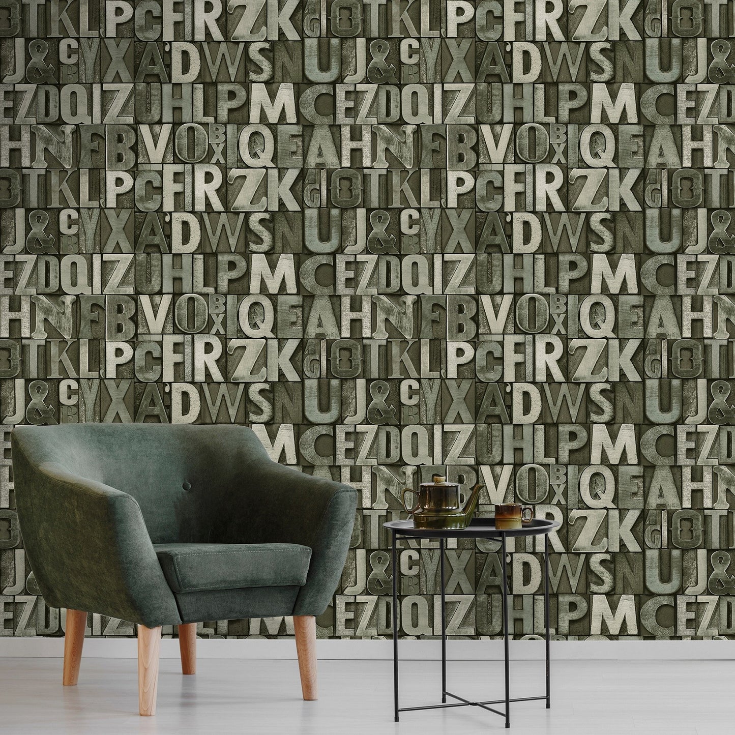Indigo Maison Grey Artistic Floral Wallpaper by La Belle Maison