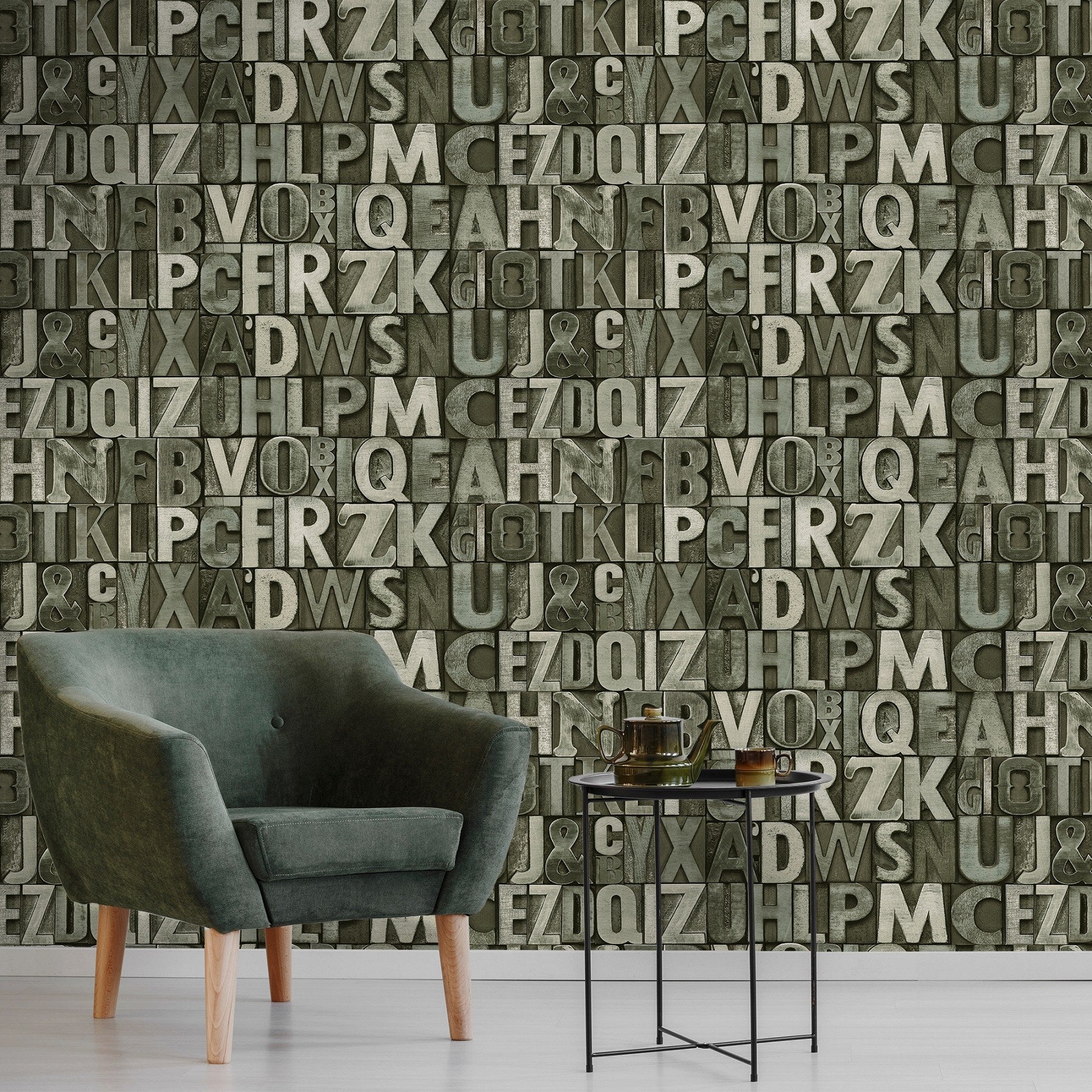 Indigo Maison Grey Artistic Floral Wallpaper by La Belle Maison