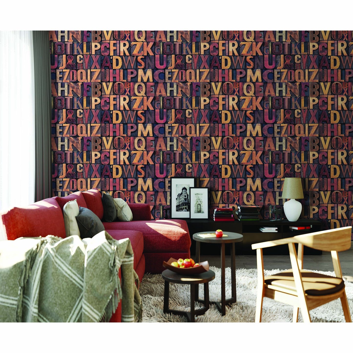 Indigo Maison Slate Blue Leaf Wallpaper by La Belle Maison