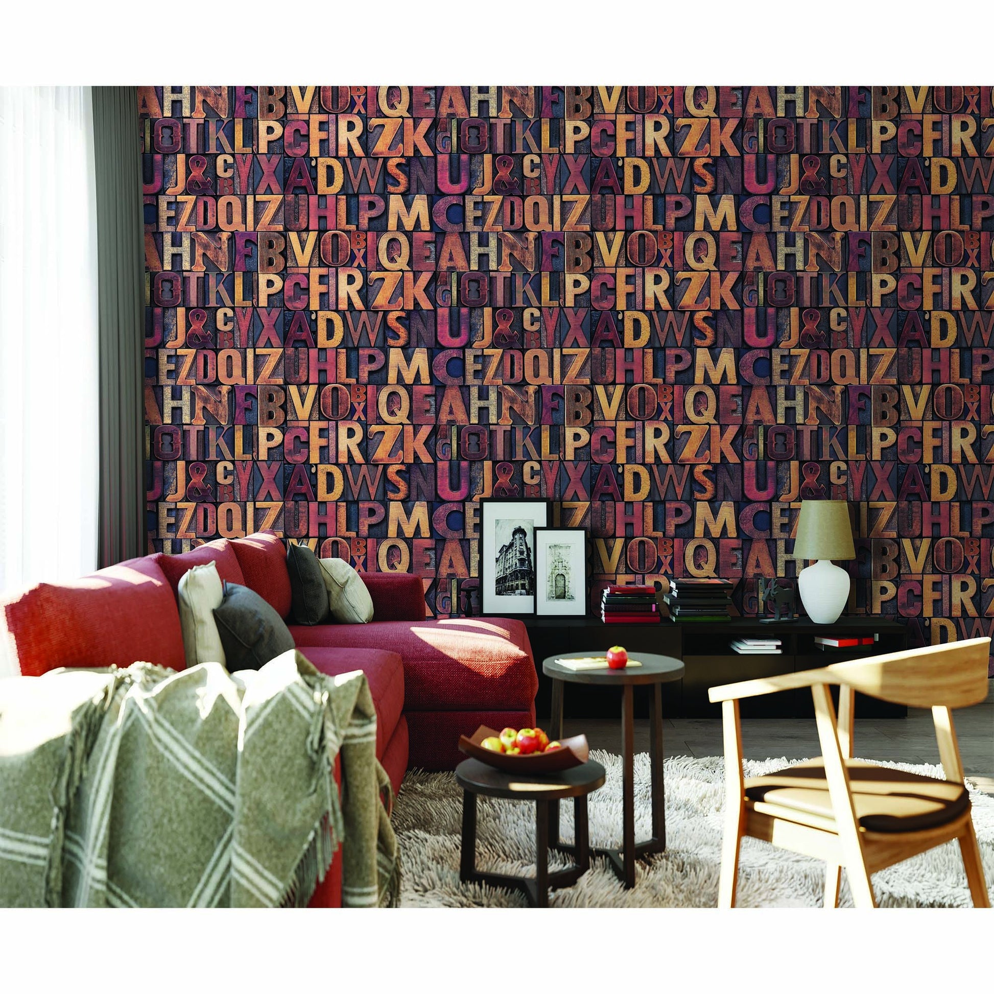 Indigo Maison Slate Blue Leaf Wallpaper by La Belle Maison