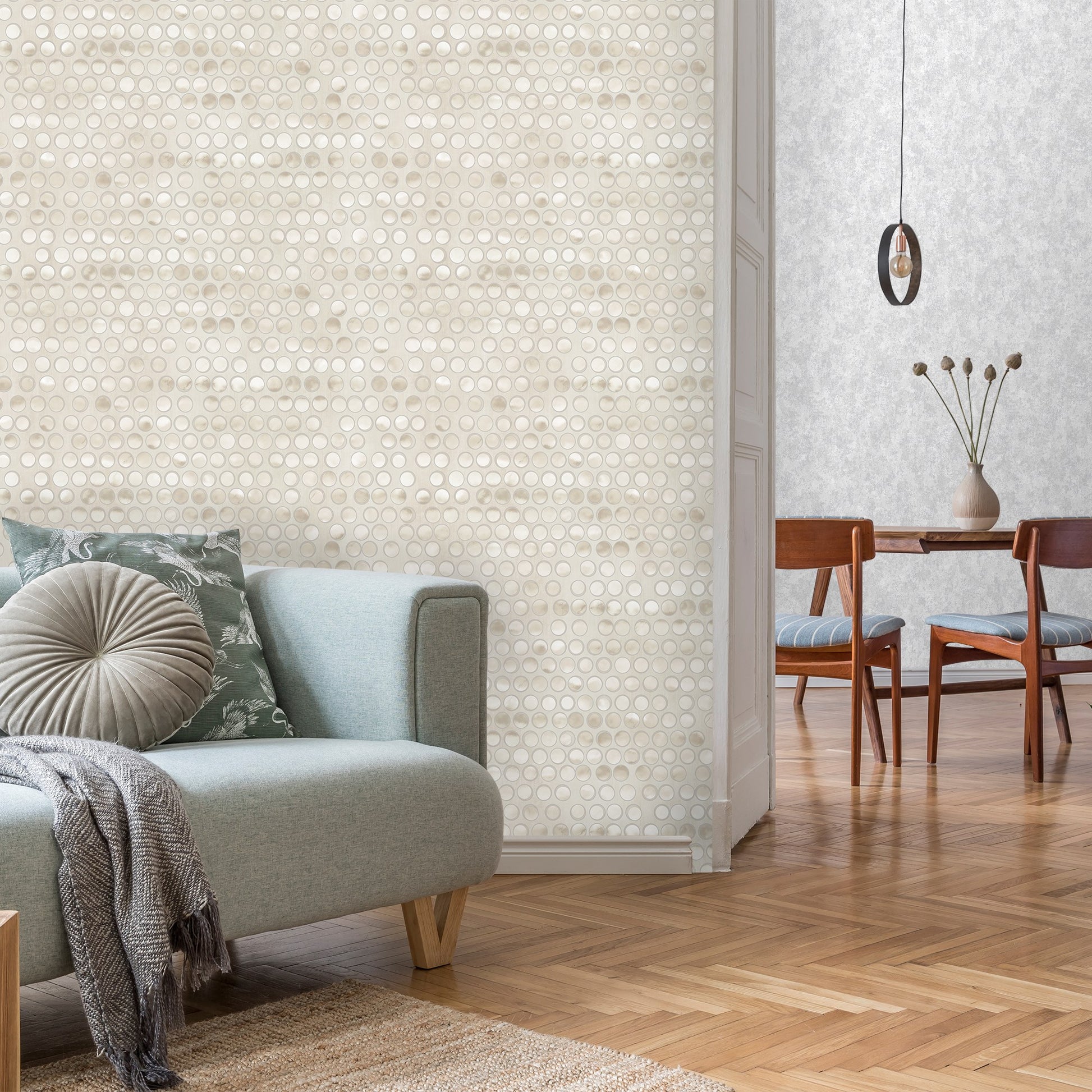 Indigo Maison Stone Nature Motif Wallpaper by La Belle Maison