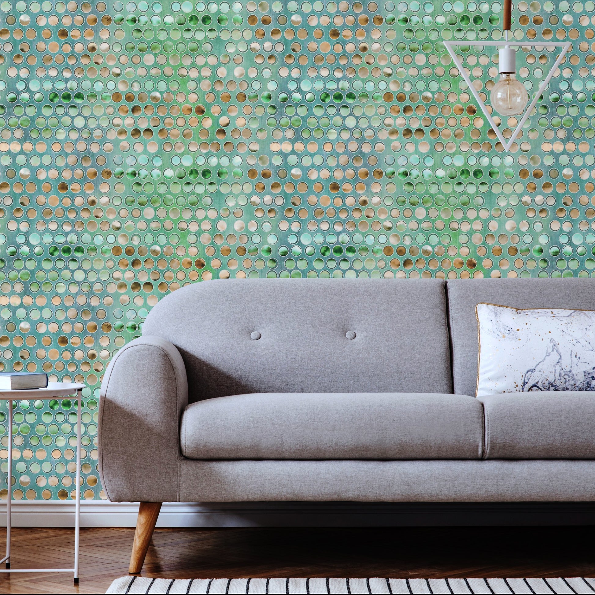 Indigo Maison Dove Grey Artistic Floral Wallpaper by La Belle Maison