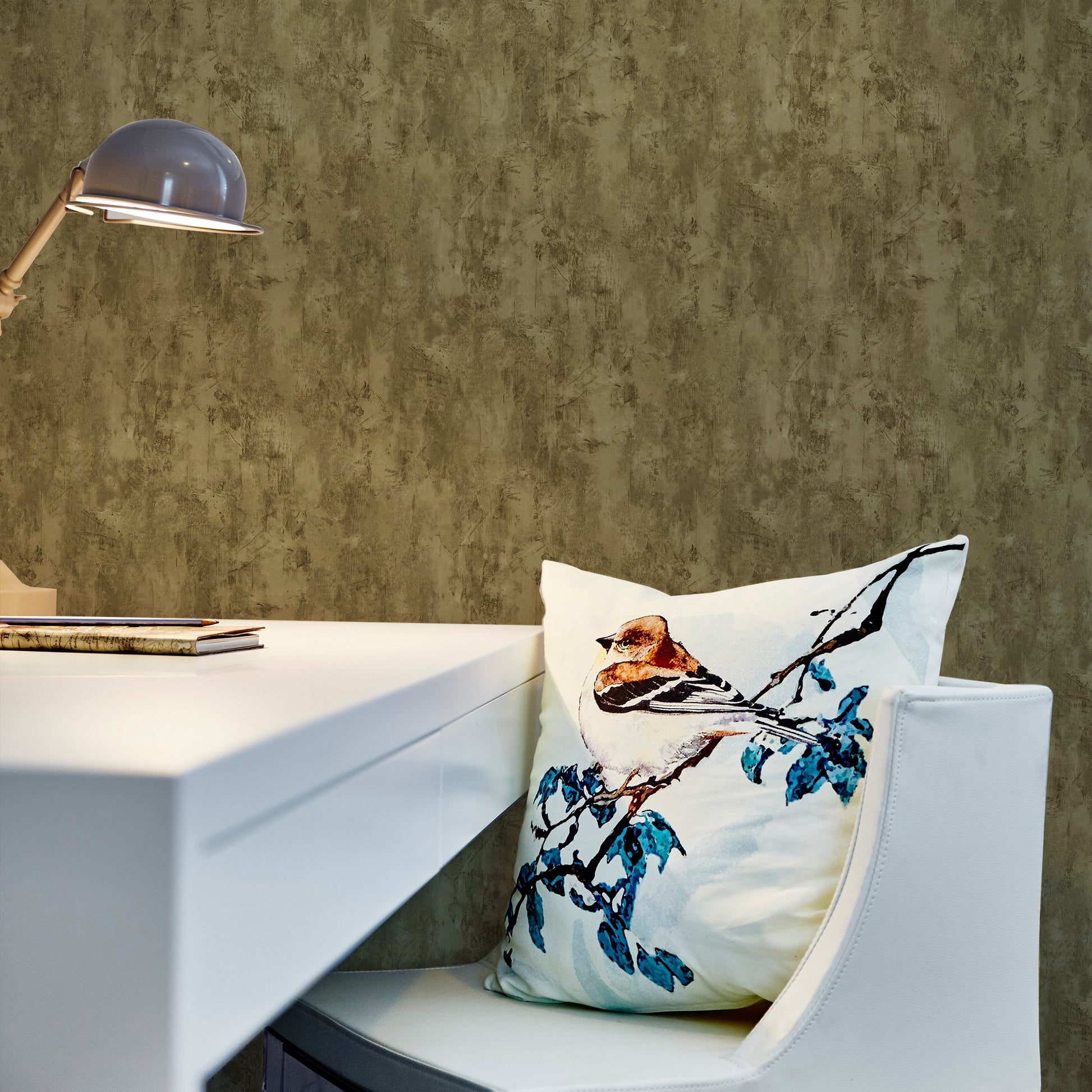Indigo Maison Fawn Blue Leaf Wallpaper by La Belle Maison