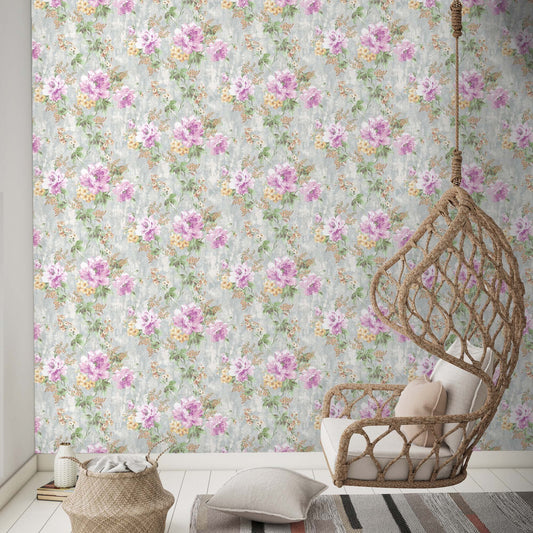 Indigo Maison Denim Blue Leaf Wallpaper by La Belle Maison