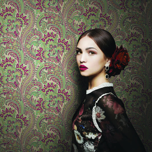 Indigo Maison Slate Botanical Wallpaper by La Belle Maison