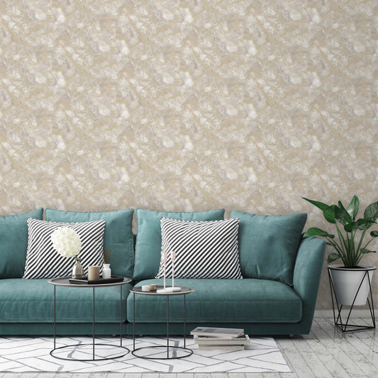 Indigo Maison Silver Taupe Fresh Botanical Wallpaper by La Belle Maison