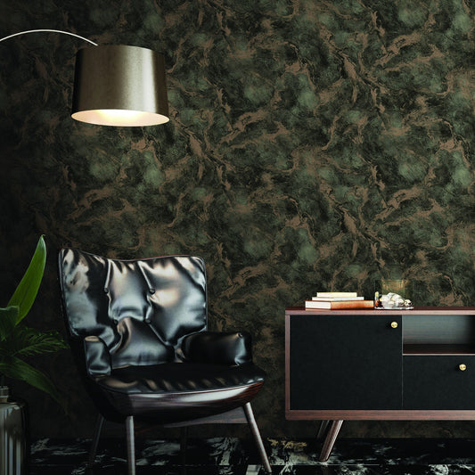 Indigo Maison Smoke Garden Pattern Wallpaper II by La Belle Maison