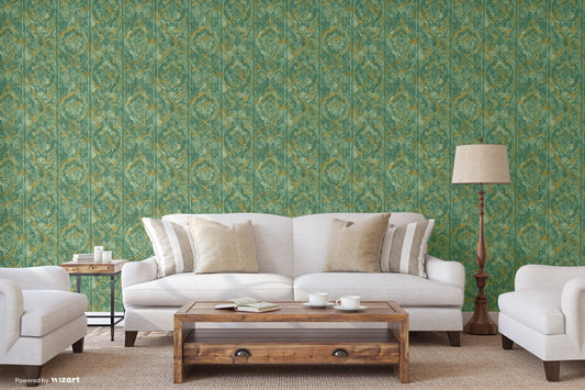 Indigo Maison Ash Grey Nature Motif Wallpaper by La Belle Maison