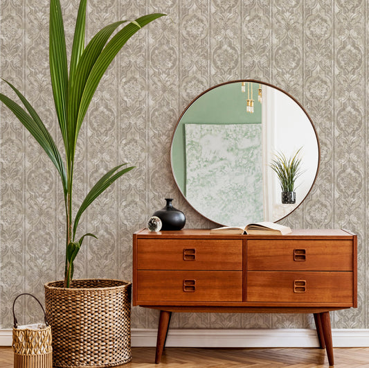 Indigo Maison Pebble Blue Leaf Wallpaper by La Belle Maison