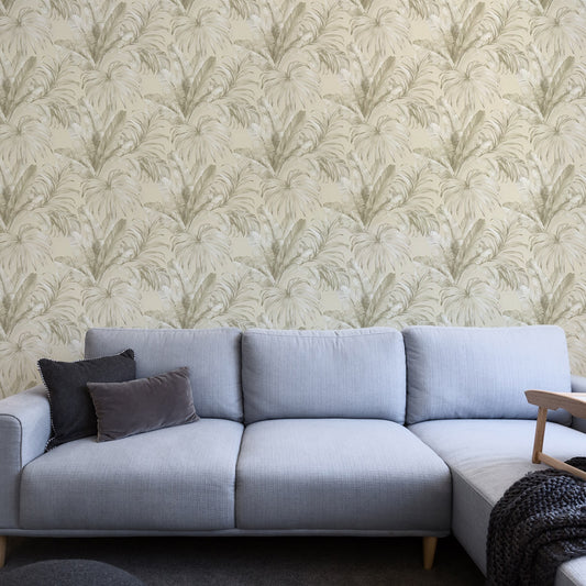 Indigo Maison Smoke Botanical Wallpaper by La Belle Maison