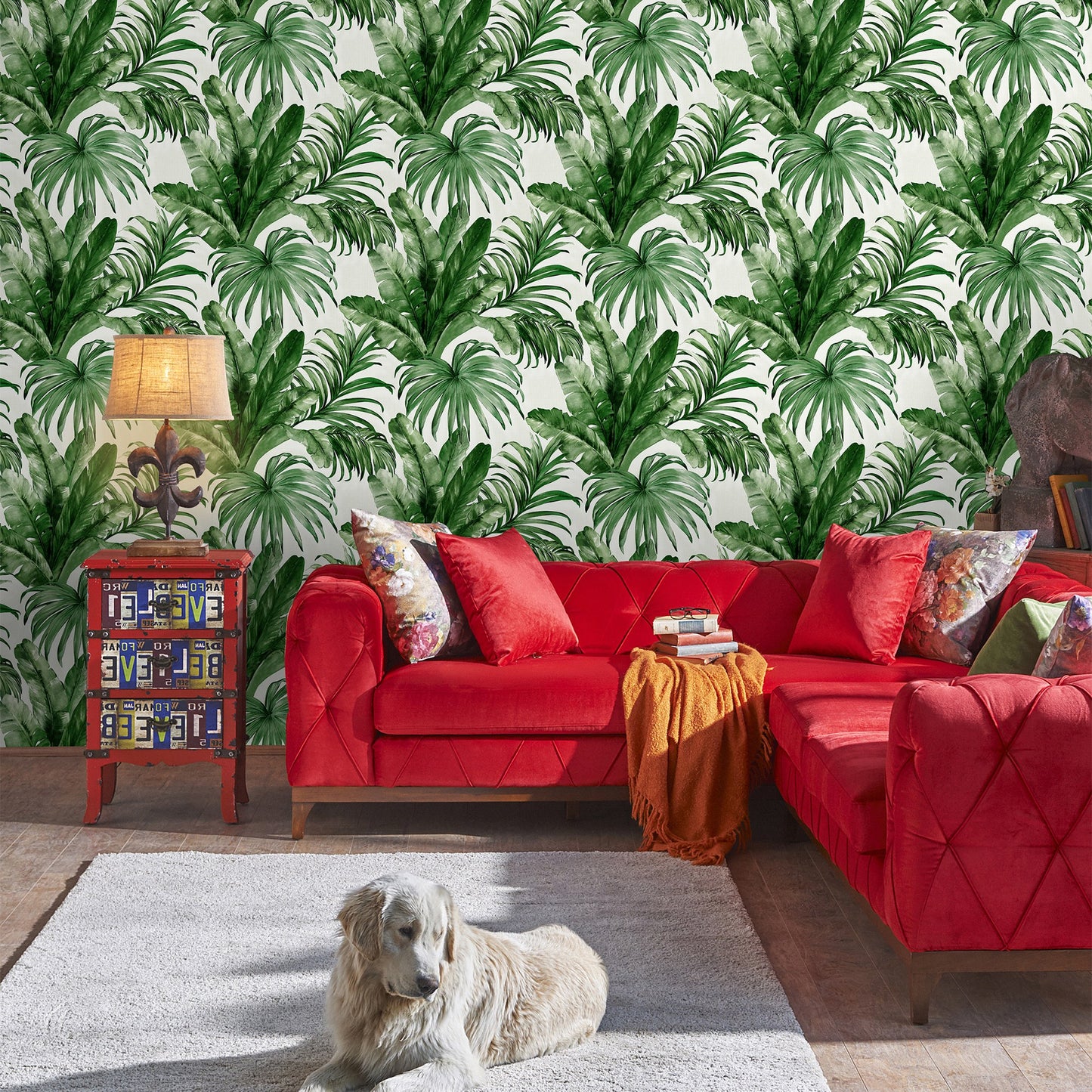 Indigo Maison Pewter Nature Motif Wallpaper by La Belle Maison