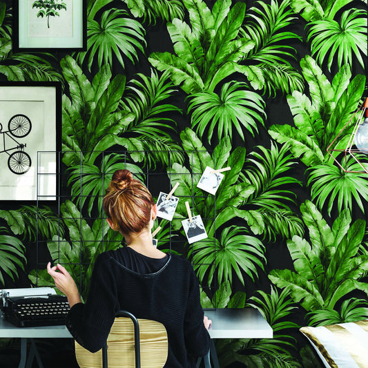 Indigo Maison Silver Garden Pattern Wallpaper by La Belle Maison