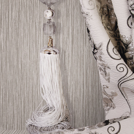 Kalina Garden Ash Soft Ornamental Wallpaper by La Belle Maison