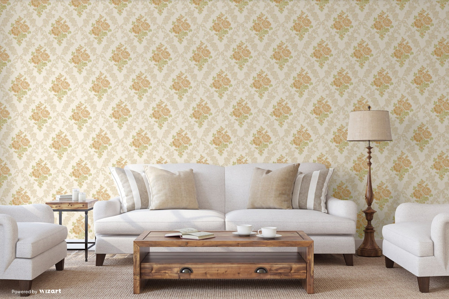 Kalina Garden Stone Grey Classic Botanical Wallpaper by La Belle Maison