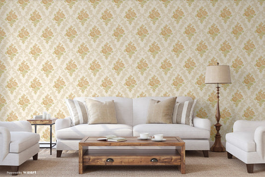 Kalina Garden Stone Grey Classic Botanical Wallpaper by La Belle Maison