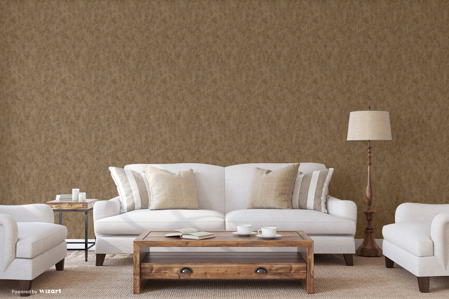 Kalina Garden Cinnamon Decorative Bloom Wallpaper by La Belle Maison
