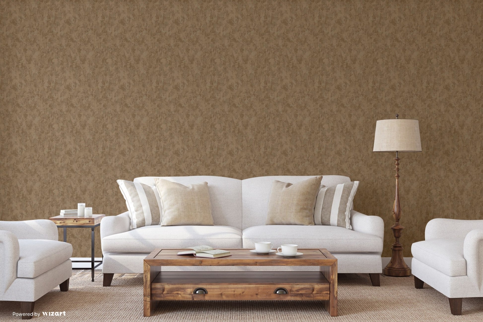 Kalina Garden Cinnamon Decorative Bloom Wallpaper by La Belle Maison