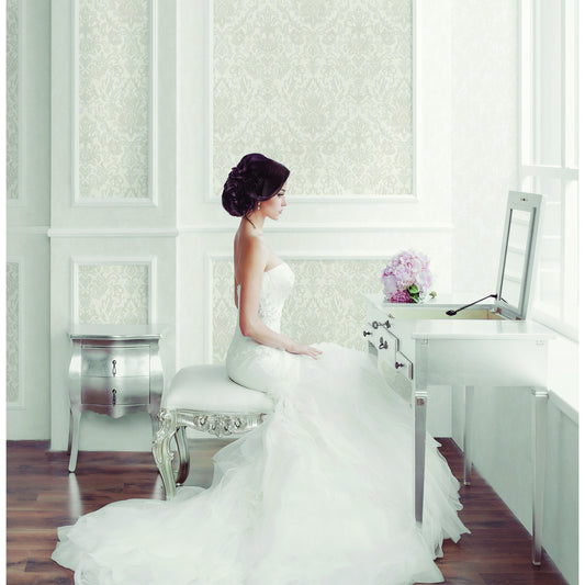 Kalina Garden Dove Romantic Floral Wallpaper by La Belle Maison