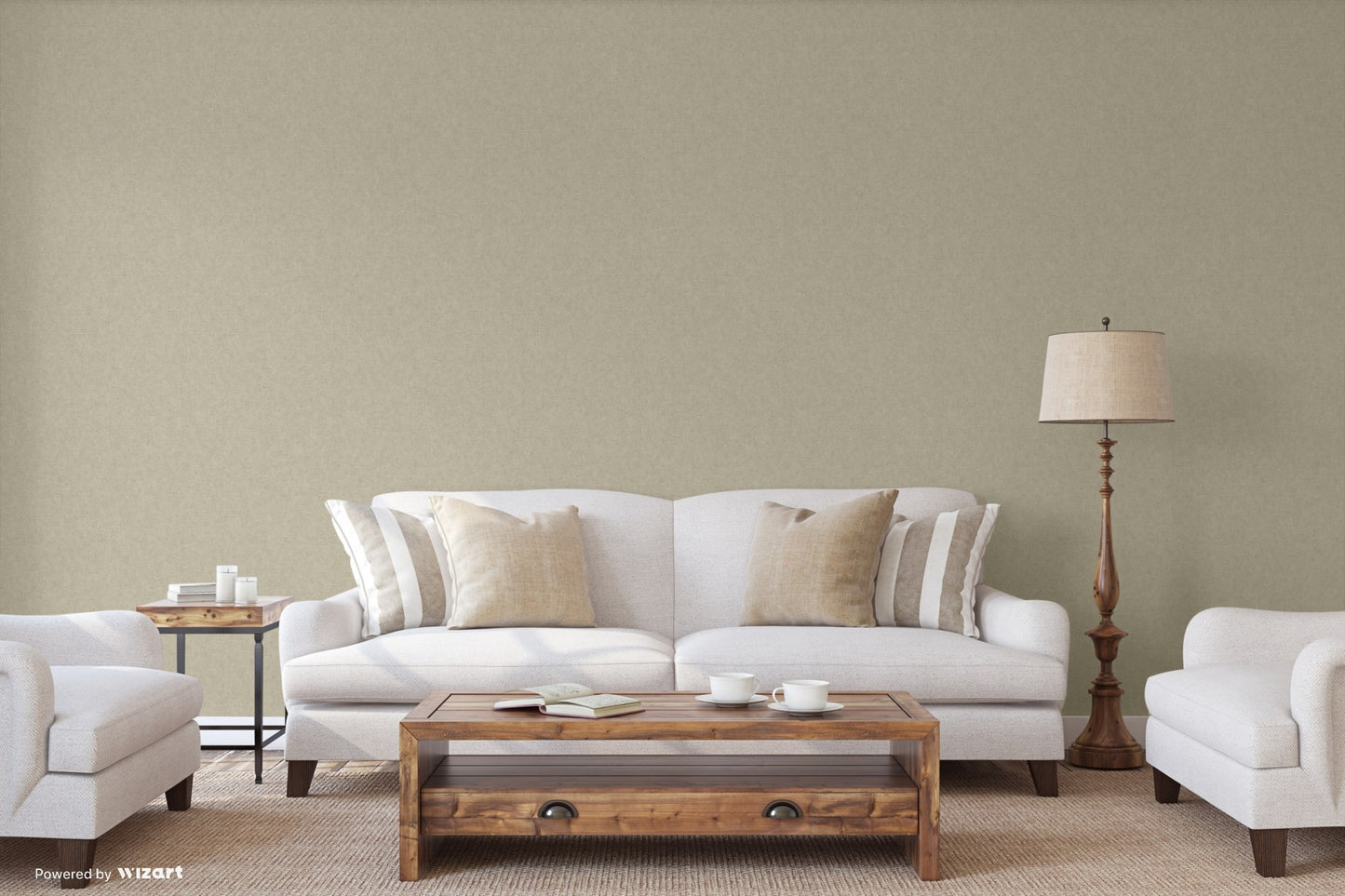 Kalina Garden Warm Grey Soft Ornamental Wallpaper by La Belle Maison