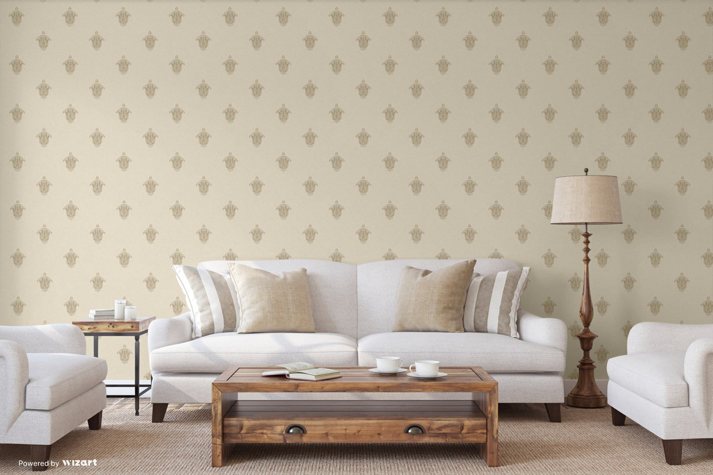 Kalina Garden Smoke Romantic Floral Wallpaper by La Belle Maison