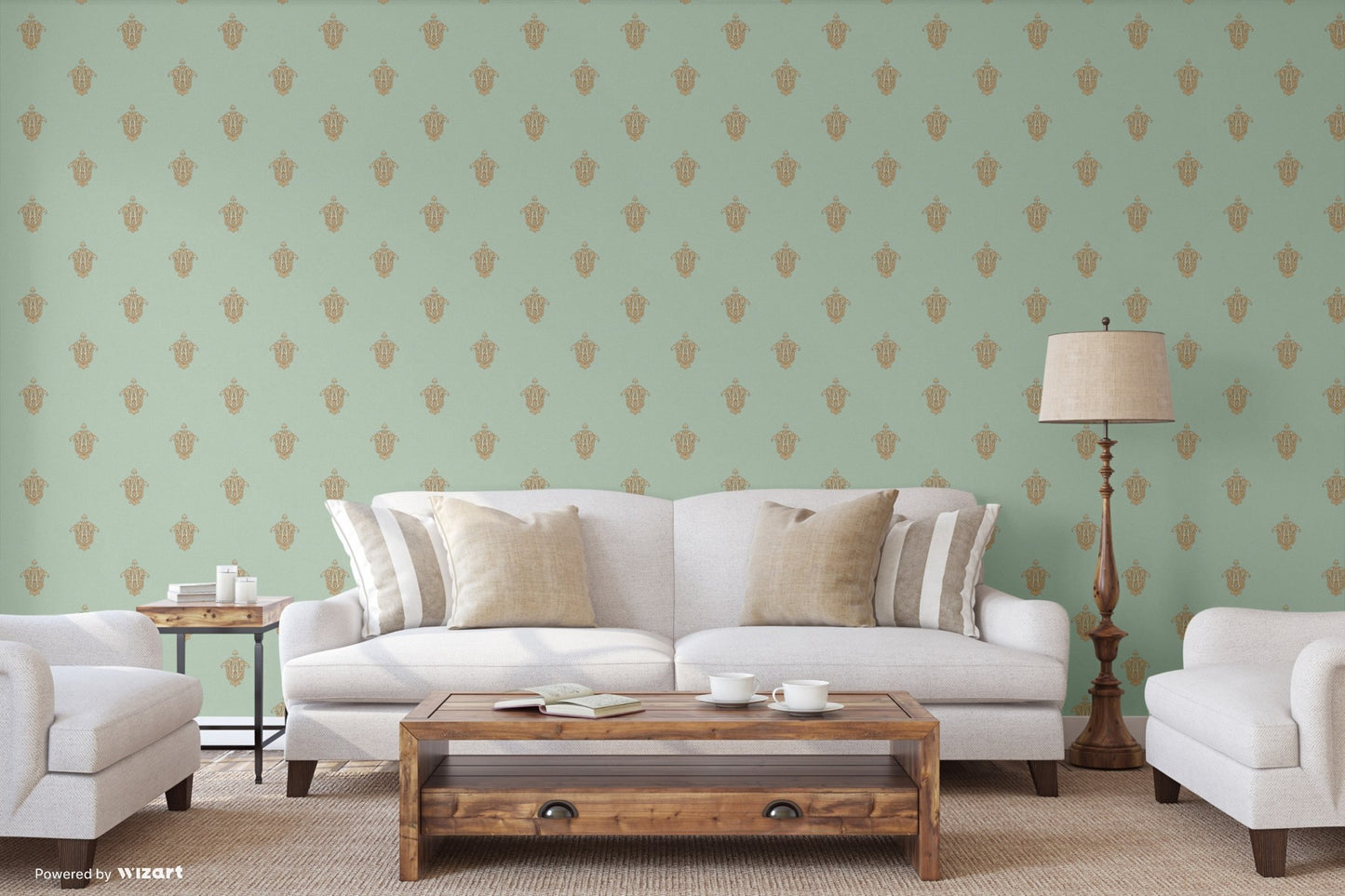 Kalina Garden Silver Taupe Garden Motif Wallpaper by La Belle Maison