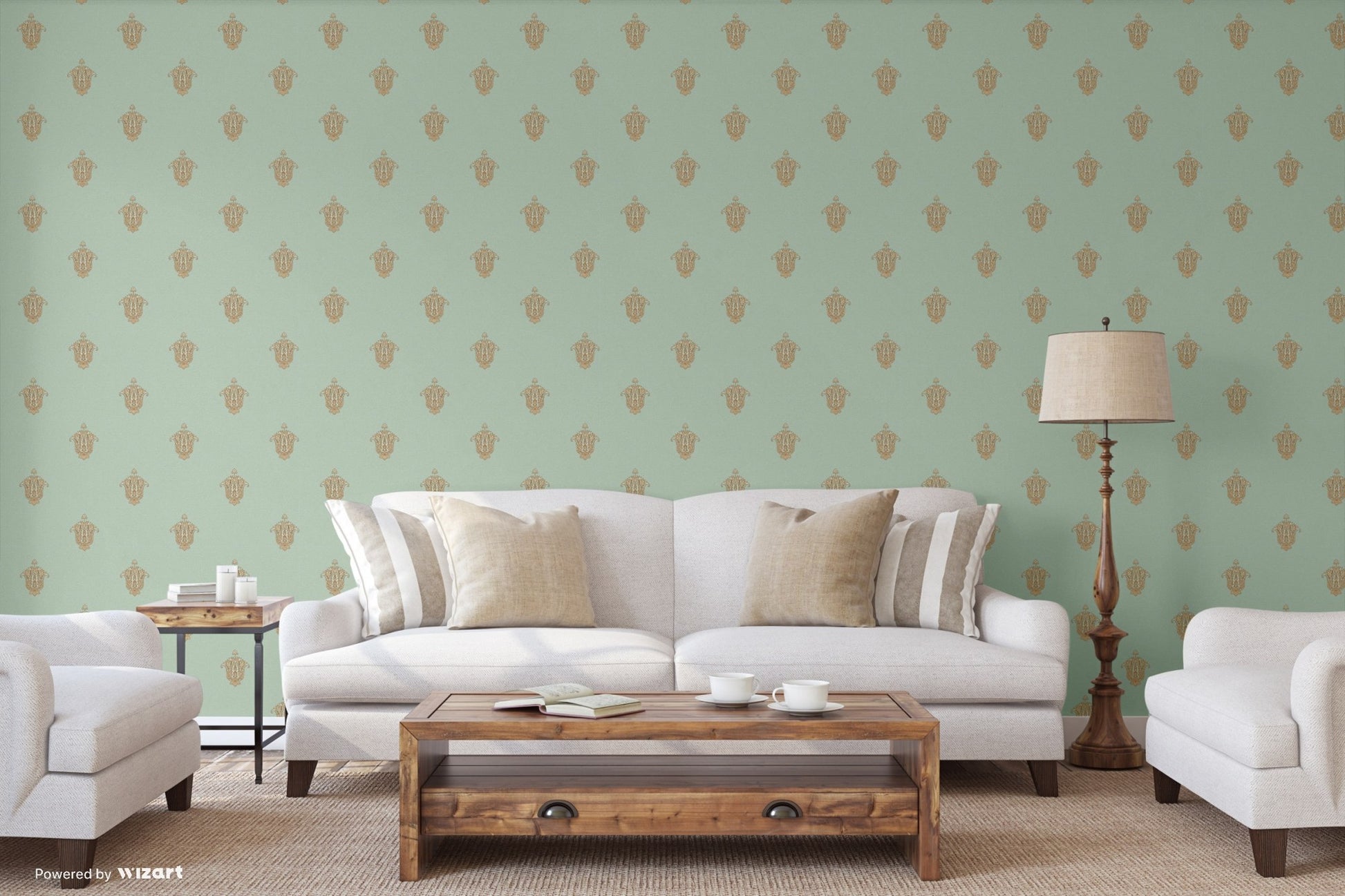 Kalina Garden Silver Taupe Garden Motif Wallpaper by La Belle Maison