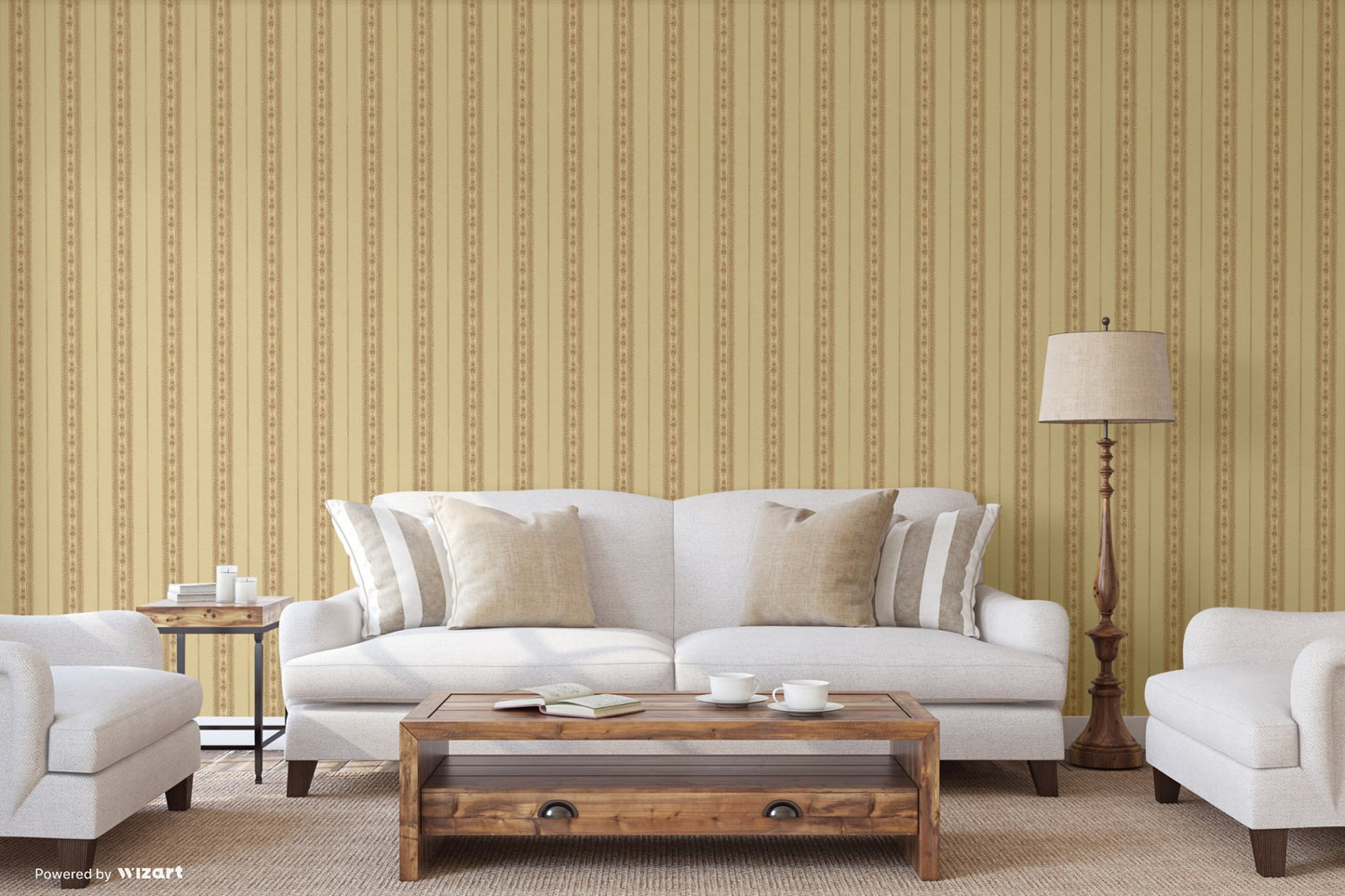 Kalina Garden Silver Taupe Romantic Floral Wallpaper by La Belle Maison