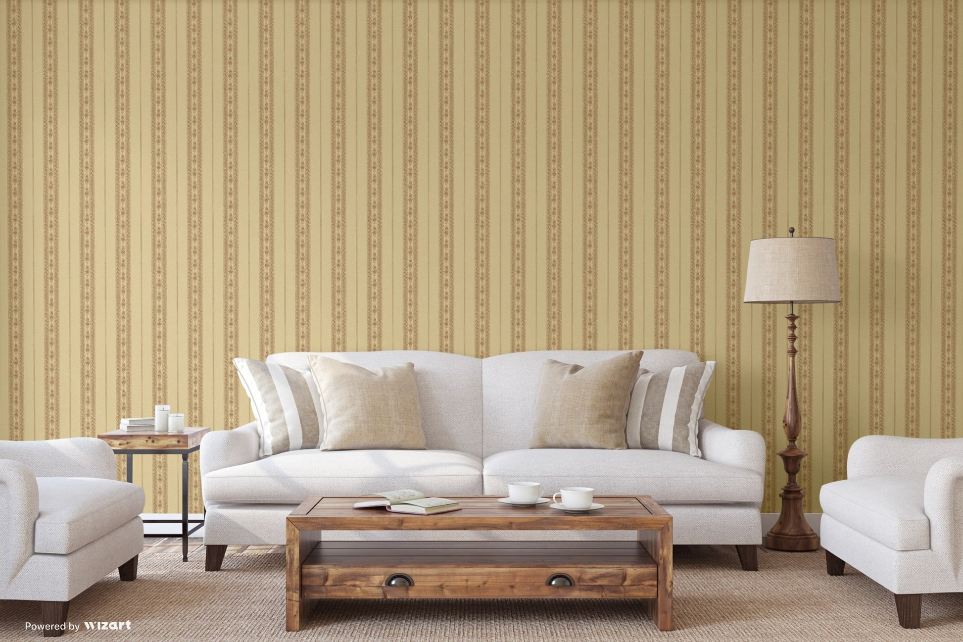 Kalina Garden Silver Taupe Romantic Floral Wallpaper by La Belle Maison