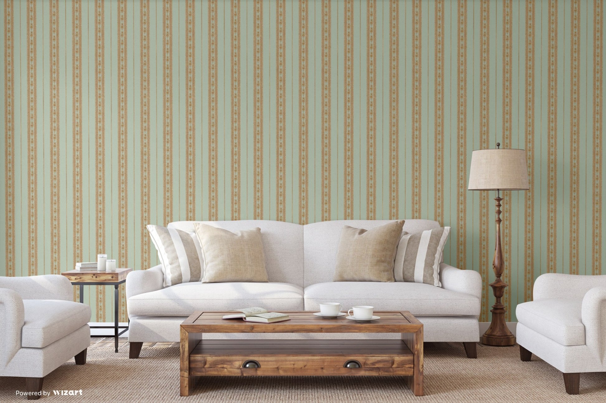 Kalina Garden Dove Grey Soft Ornamental Wallpaper by La Belle Maison